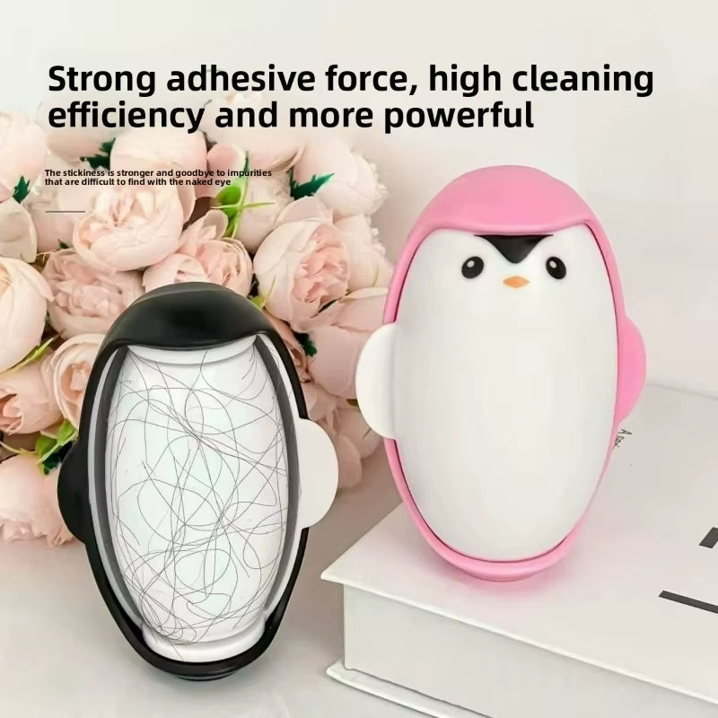 Penguin Lint Remover Reusable Portable Roller for Clothes Pet Hair Remover Washable Dust Removal Hairs Sticky Portable Gel Lint