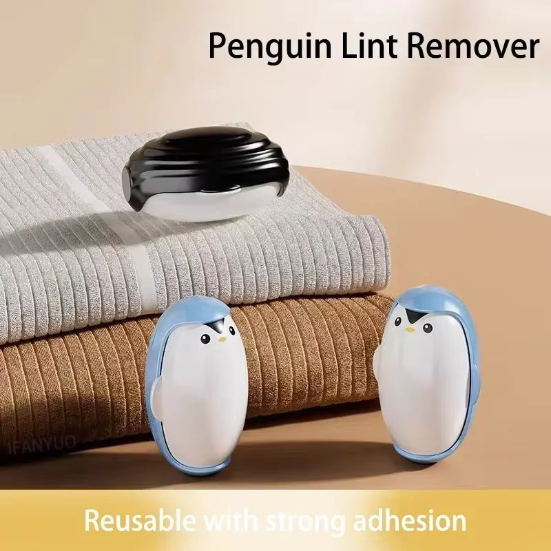 Penguin Lint Remover Reusable Portable Roller for Clothes Pet Hair Remover Washable Dust Removal Hairs Sticky Portable Gel Lint